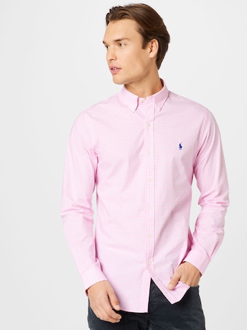 Coupe slim Chemise Polo Ralph Lauren en rose : devant