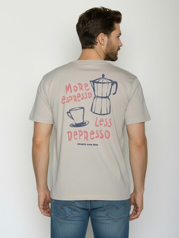 GREENBOMB Shirt ' Fusion Espresso ' in Grijs: voorkant