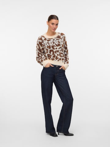 VERO MODA Sweter 'VMJUNGLE' w kolorze beżowy