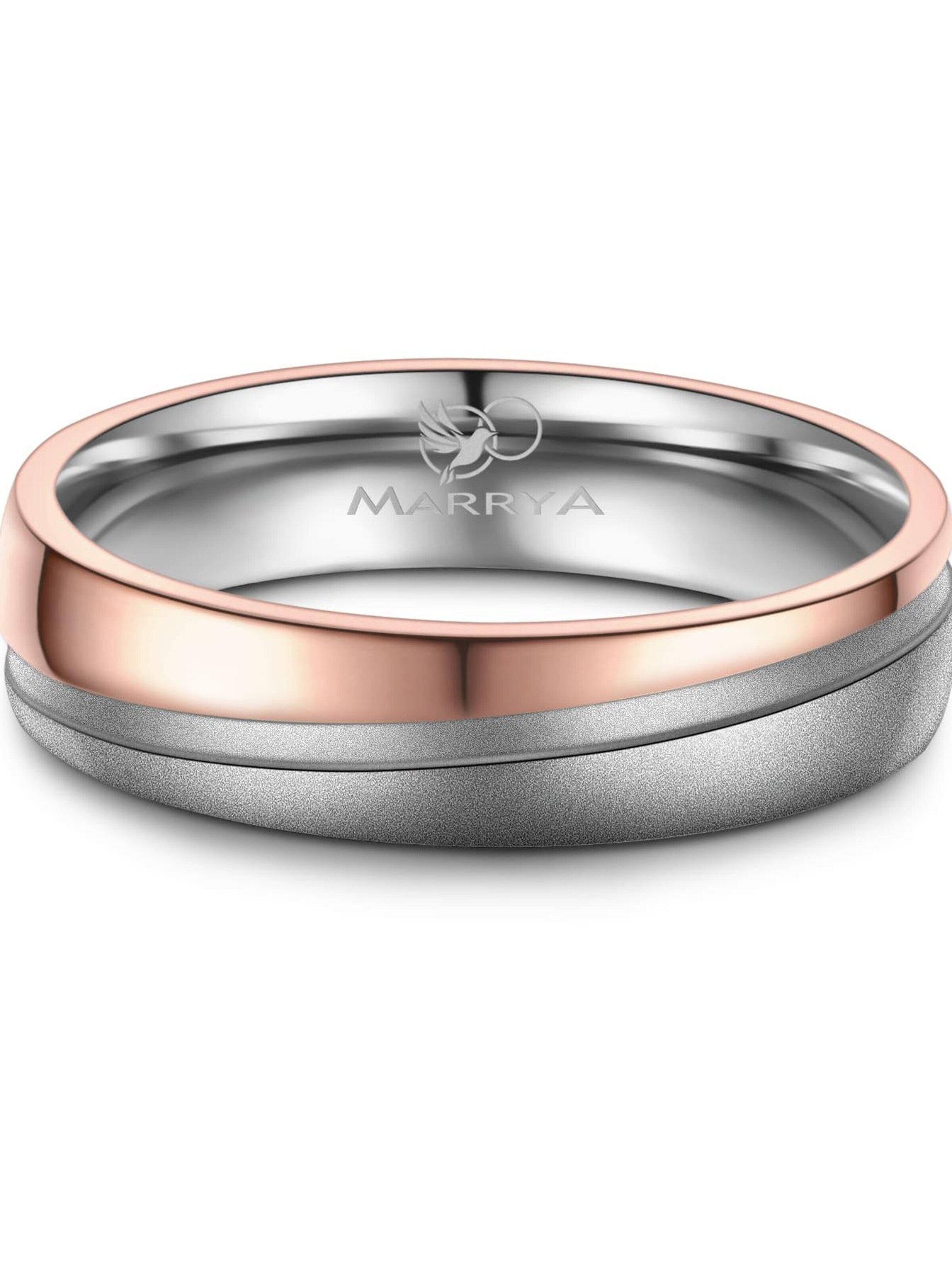 MARRYA Ring 'MARRYA ES-33 Ehering aus Edelstahl - Silberfarben & Rosé' in Silver