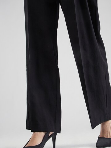 Lindex - Perna larga Calças com pregas 'Spring' em preto