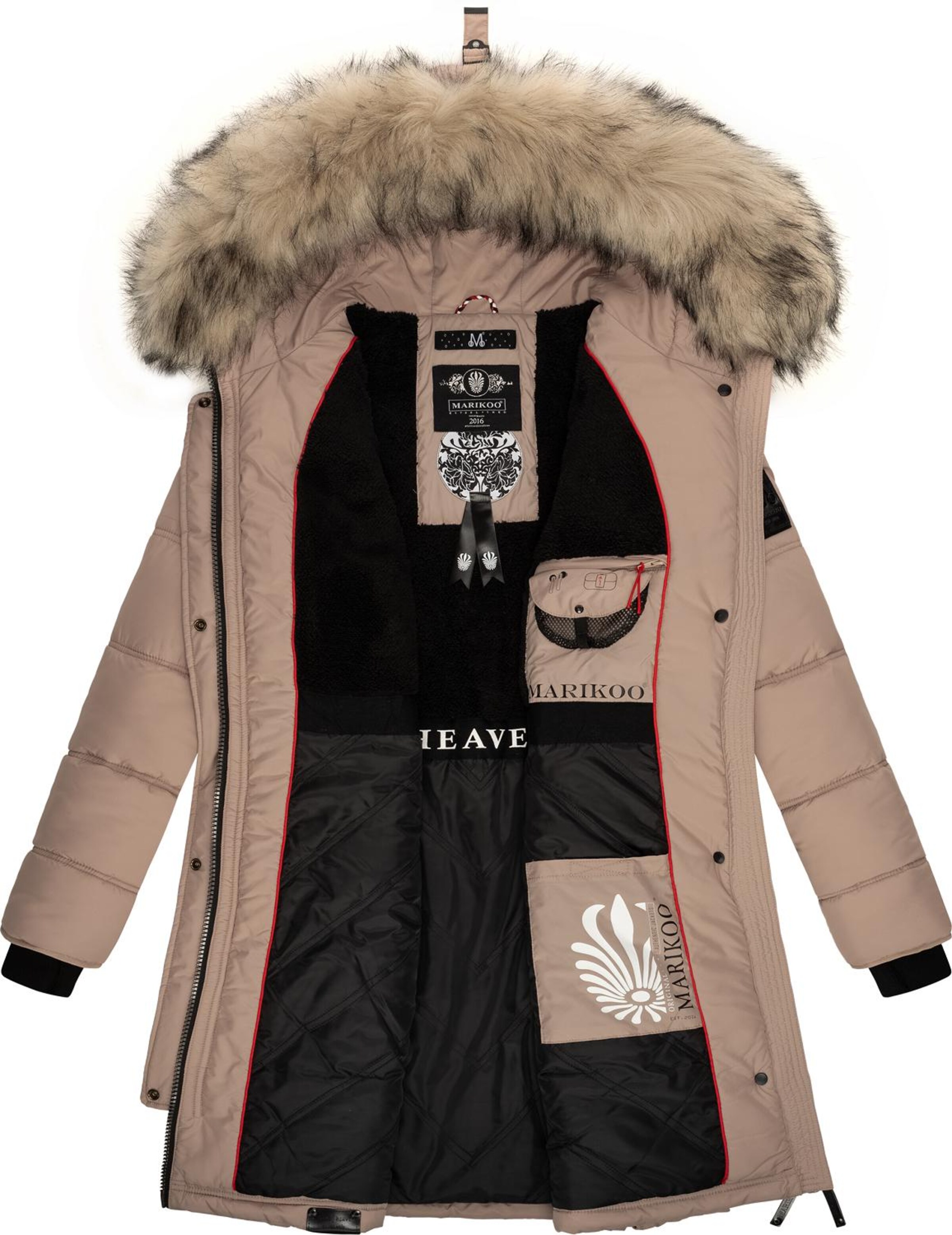 MARIKOO Winter coat 'Chaskaa' in Grey