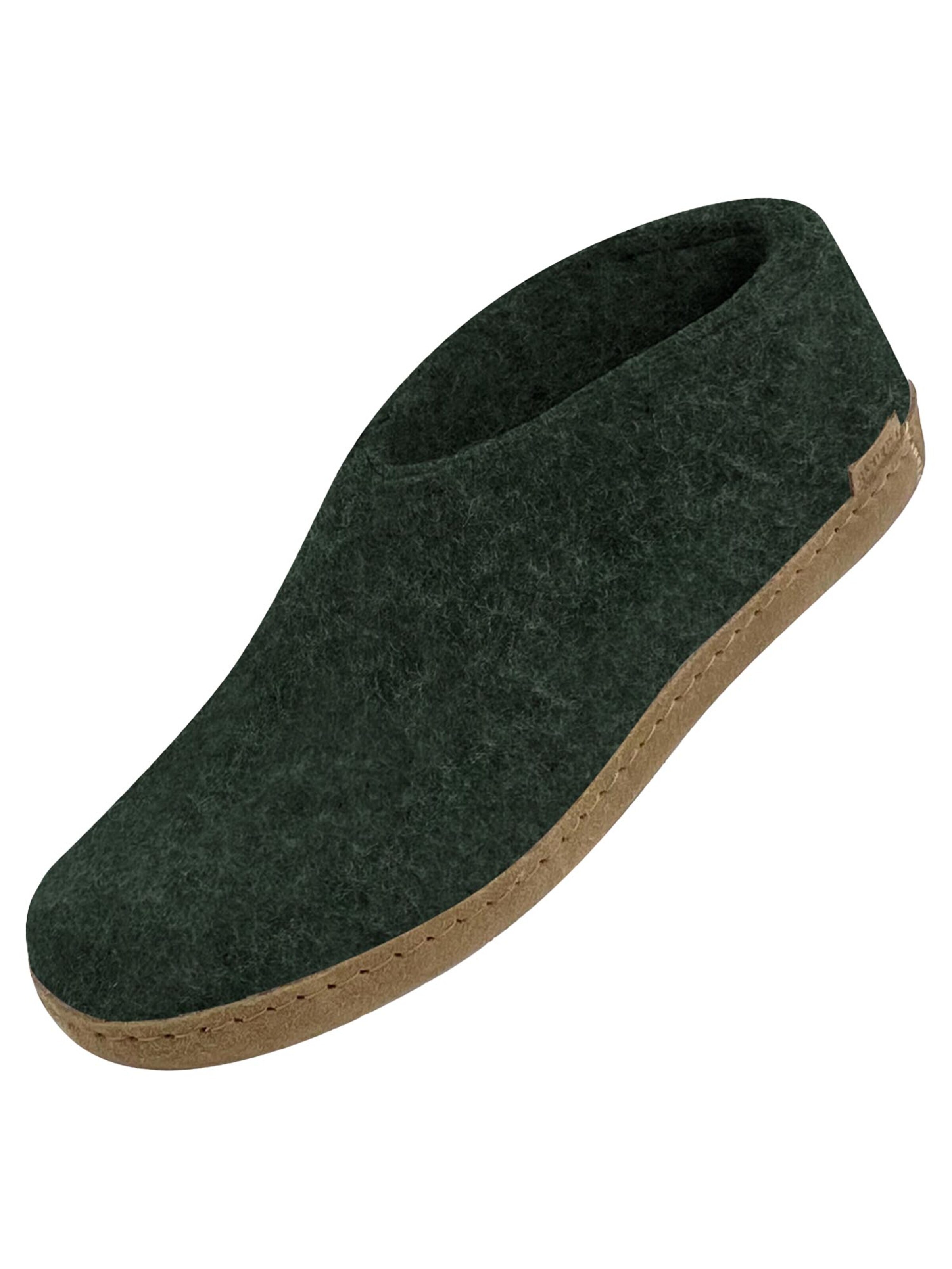 Glerups Slipper 'Ledersohle' in Green