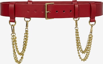 Ceinture Haute Cuir en rouge : devant