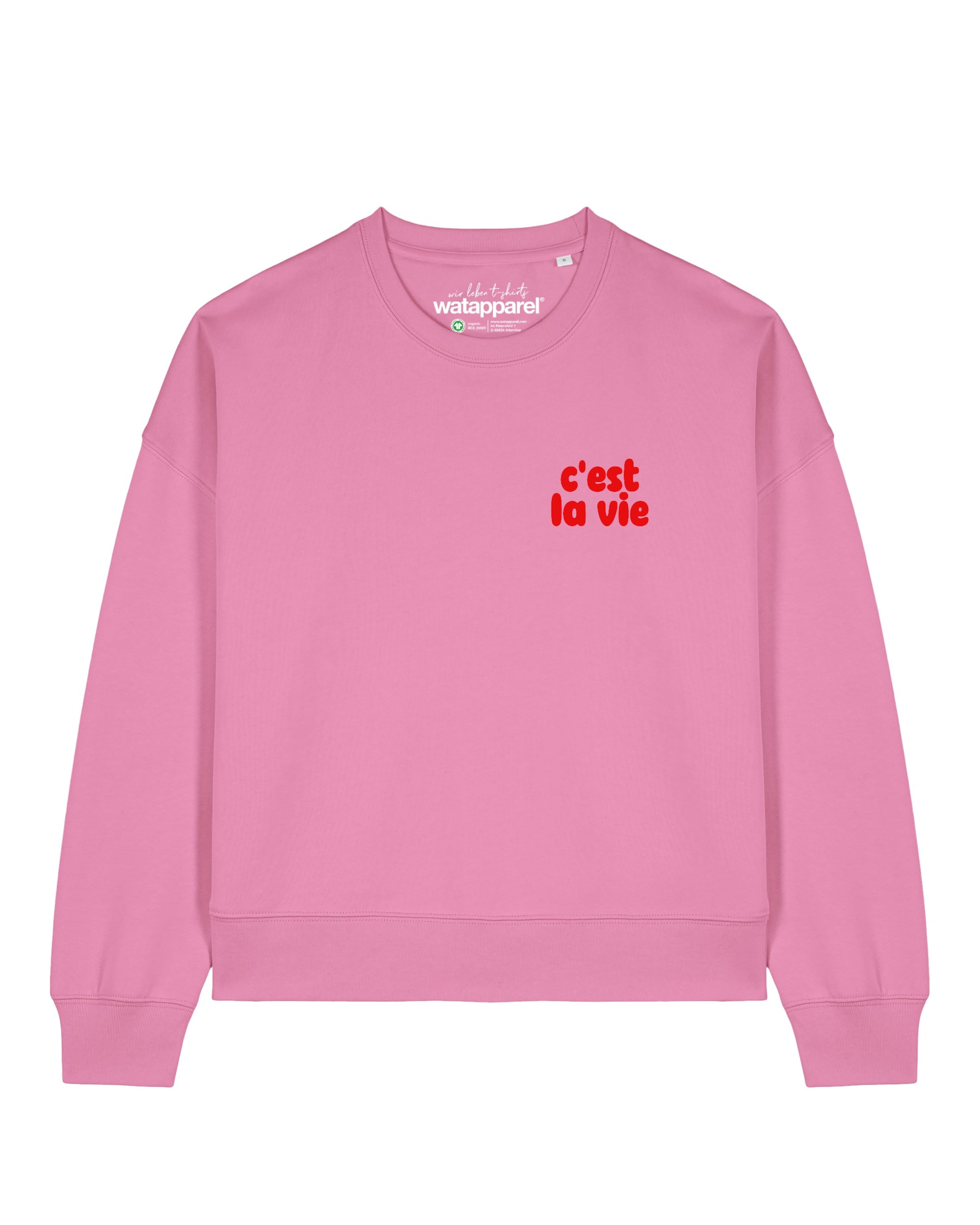 Watapparel Sweatshirt 'Cest La Vie' in Pink: Vorderseite