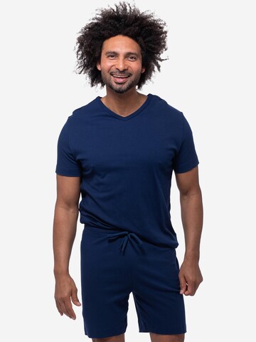 Mey Pyjama kurz 'Solid Night'‌ in Blau