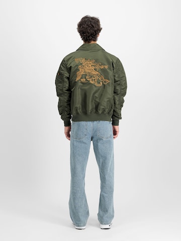 ALPHA INDUSTRIES Between-Season Jacket 'Flying Tigers' in Green