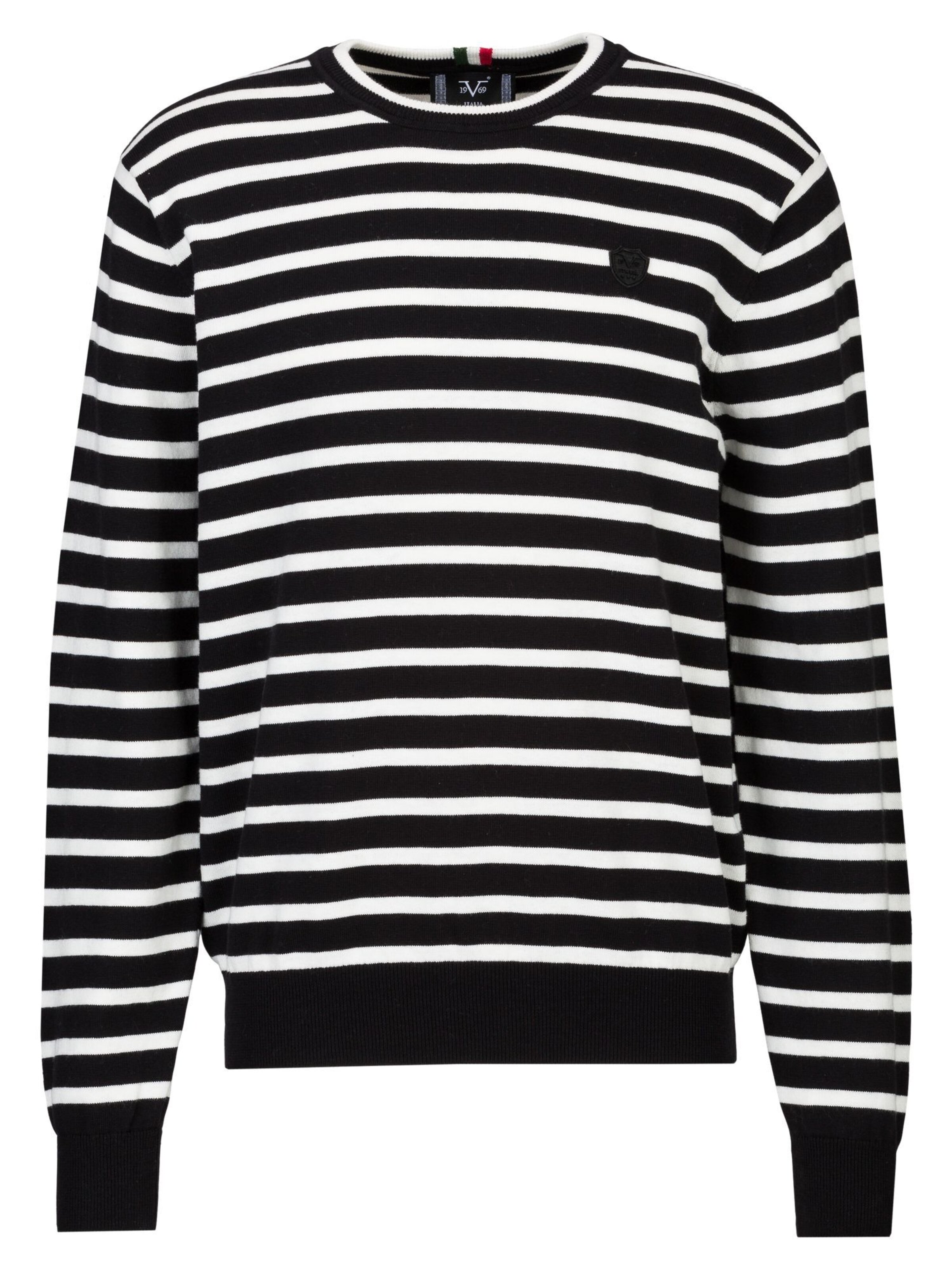 19V69 ITALIA Pullover 'Macario' in Schwarz: Vorderseite