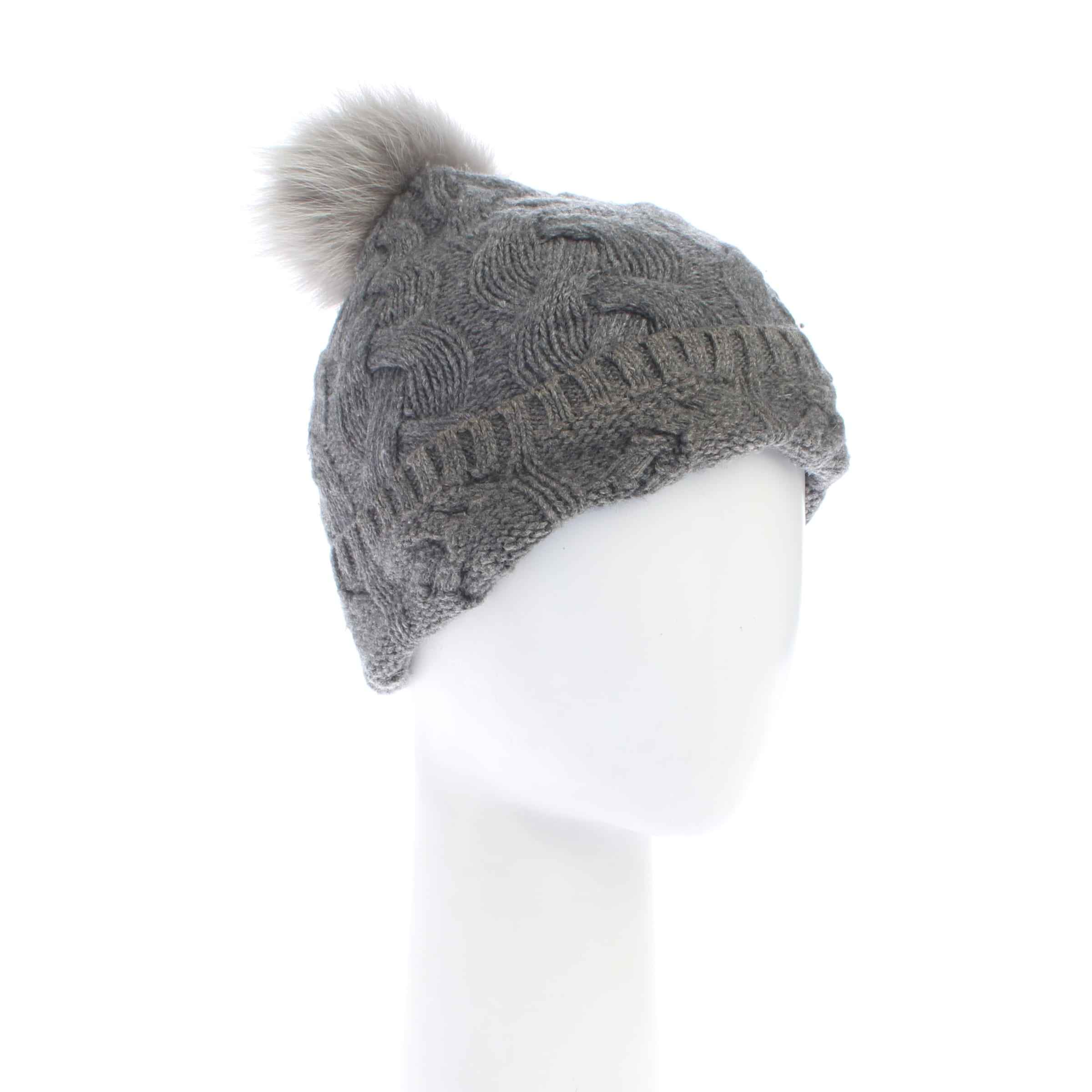 Max Mara Mütze XS-XL in Grau: Vorderseite