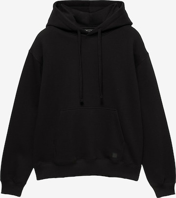 Bluză de molton de la Pull&Bear pe negru: față