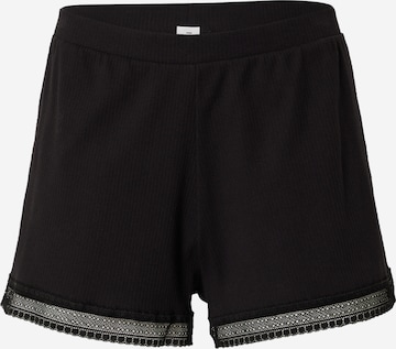 Pantaloni de pijama 'GO Ribbed' de la SLOGGI pe negru: față