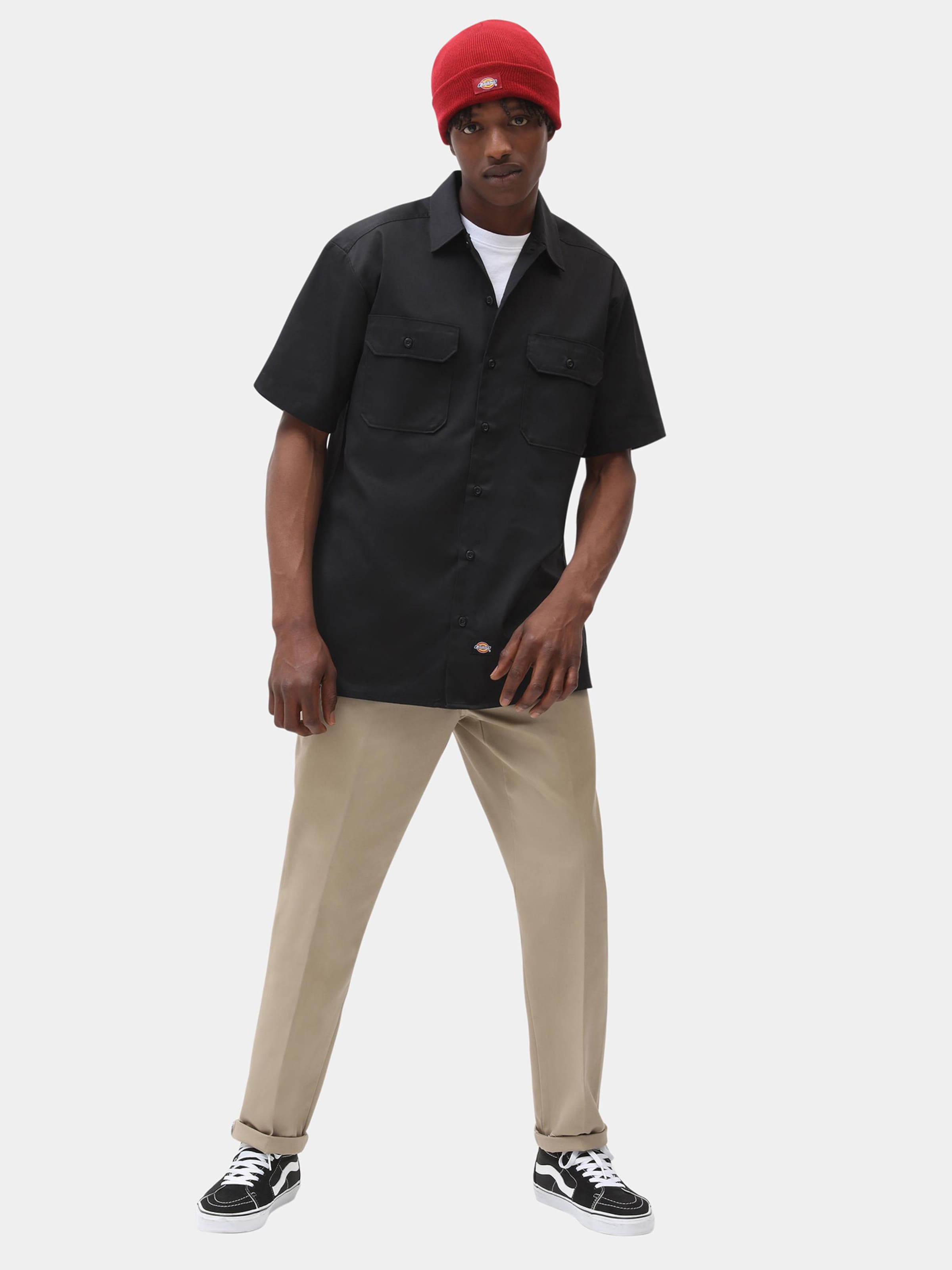 dickies black button up