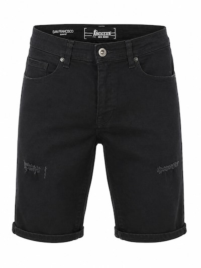 Boxeur des Rues Jeans 'Herren Jeansshorts Boxeur des Rues San Francisco, Slim Fit, Schwarz, Kratzeffekt' in 30 in de kleur Zwart, Productweergave