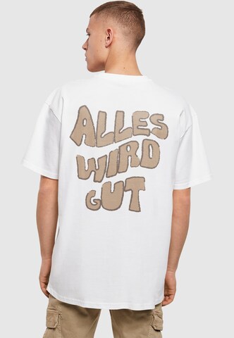 Merchcode T-Shirt 'Alles Wird Gut' in Weiß: Vorderseite