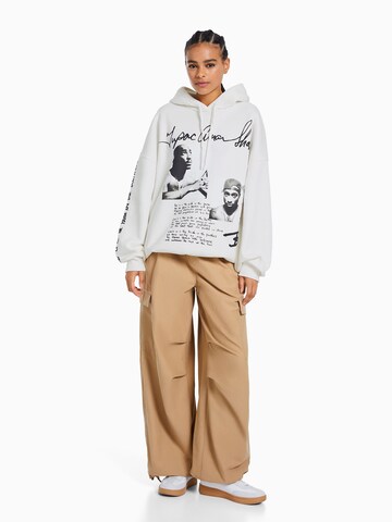Sweat-shirt Bershka en blanc