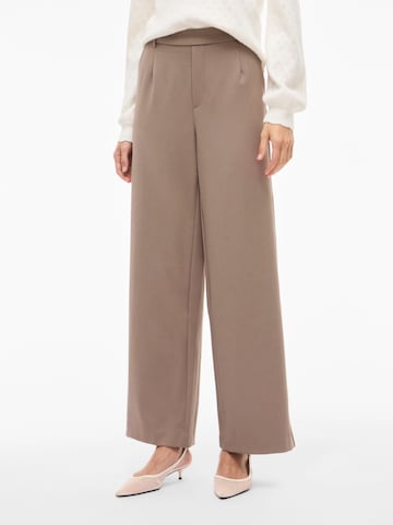 VILA Wide leg Παντελόνι 'VIVarone' σε καφέ: μπροστά