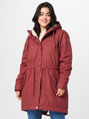 Ragwear Plus Between-Seasons Parka 'Canny' in Red: front