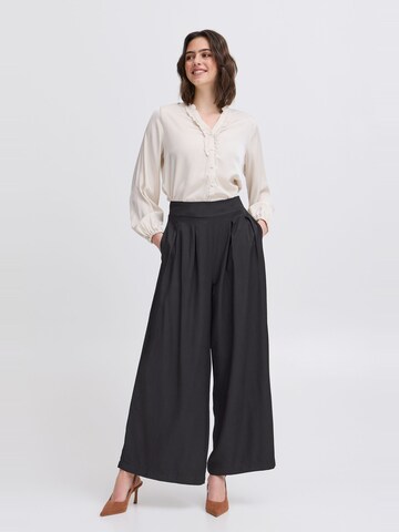 Wide Leg Pantalon 'Mya Pa 2' Fransa en noir