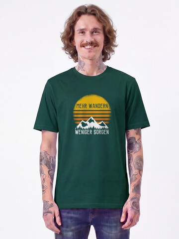 T-Shirt 'Mehr Wandern' Watapparel en vert : devant