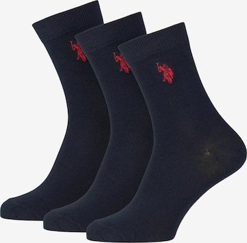 U.S. POLO ASSN. Sokken 'Aubrey' in Blauw: voorkant