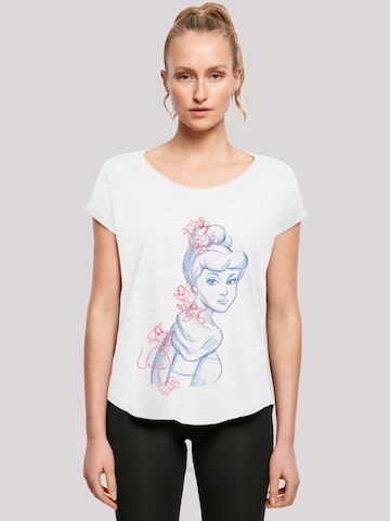 F4NT4STIC Shirt 'Cinderella Mouse Sketch' in White: front