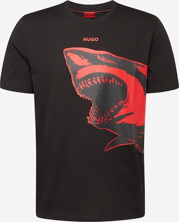 Tricou de la HUGO Red pe negru: față