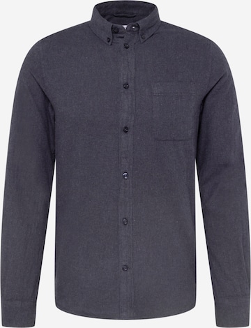 KnowledgeCotton Apparel Button Up Shirt 'ELDER' in Blue: front