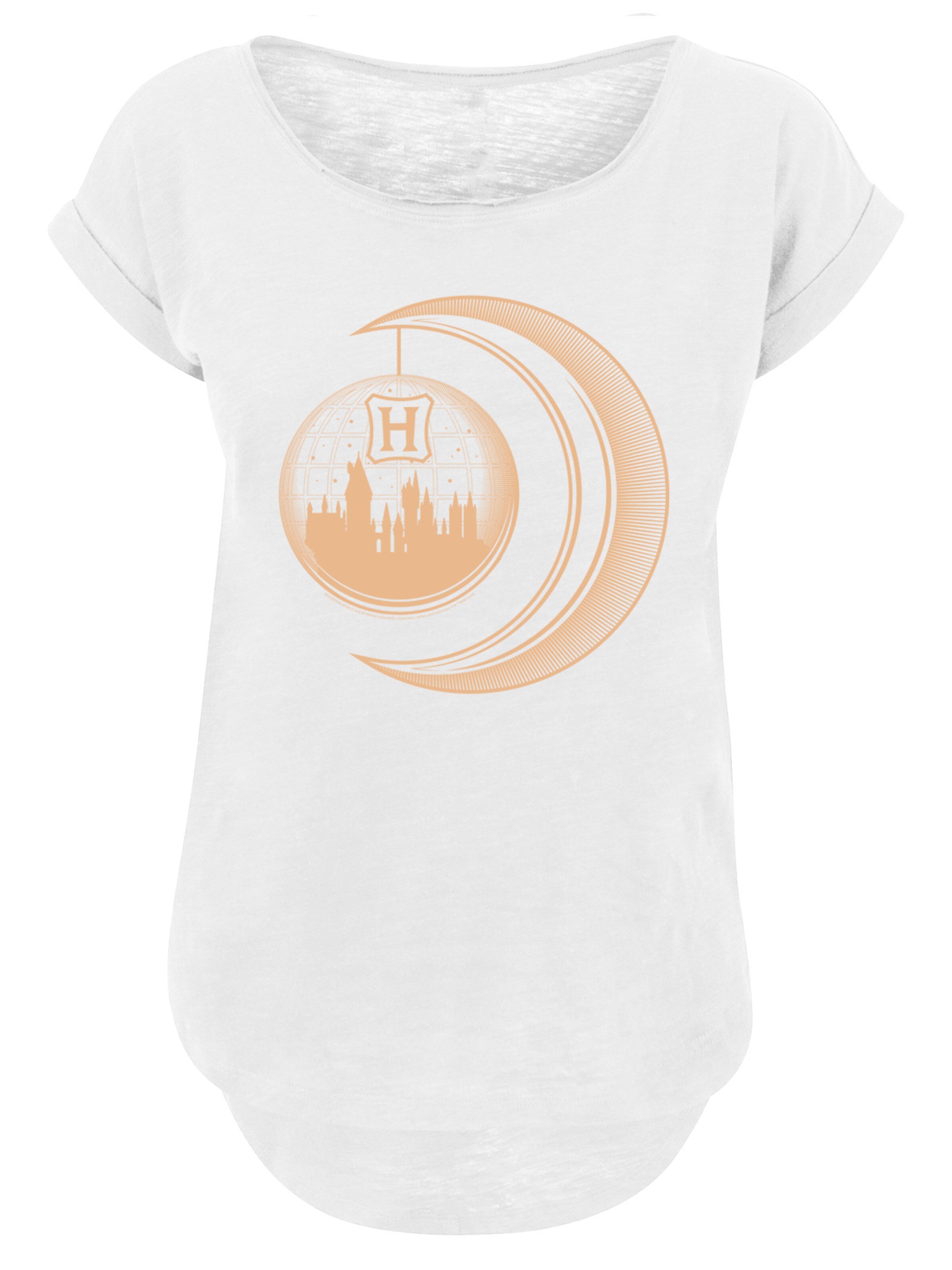 T-shirt 'Harry Potter Hogwarts Moon' F4NT4STIC en blanc : devant