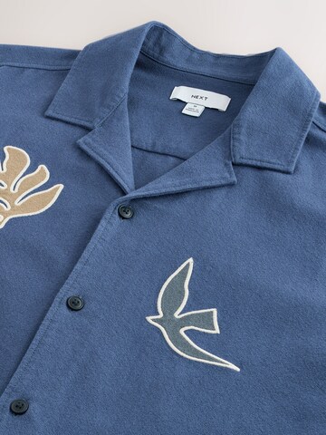 Next Regular fit Button Up Shirt in Blue