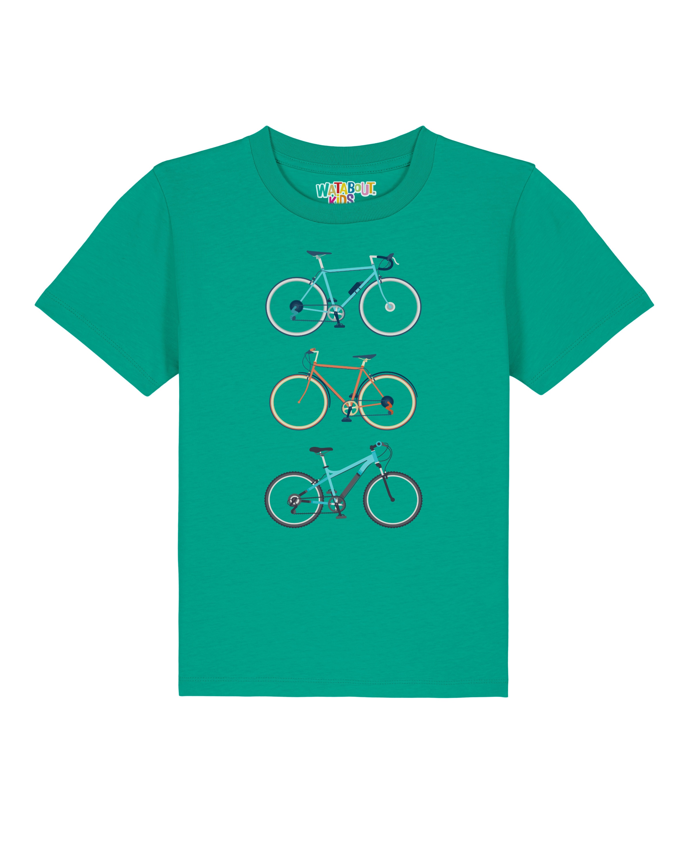 watabout.kids Shirt '3 Fahrräder' in Green: front