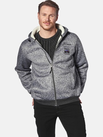 Jan Vanderstorm Sweat jacket ' Mikrikson ' in Grey: front