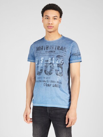 CAMP DAVID T-shirt 'North Sea Trail' i blå: framsida