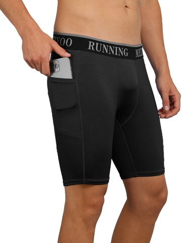 MEETWEE Slimfit Sportbroek 'Sports short trousers men's drying with pocket for fitness summer' in Zwart