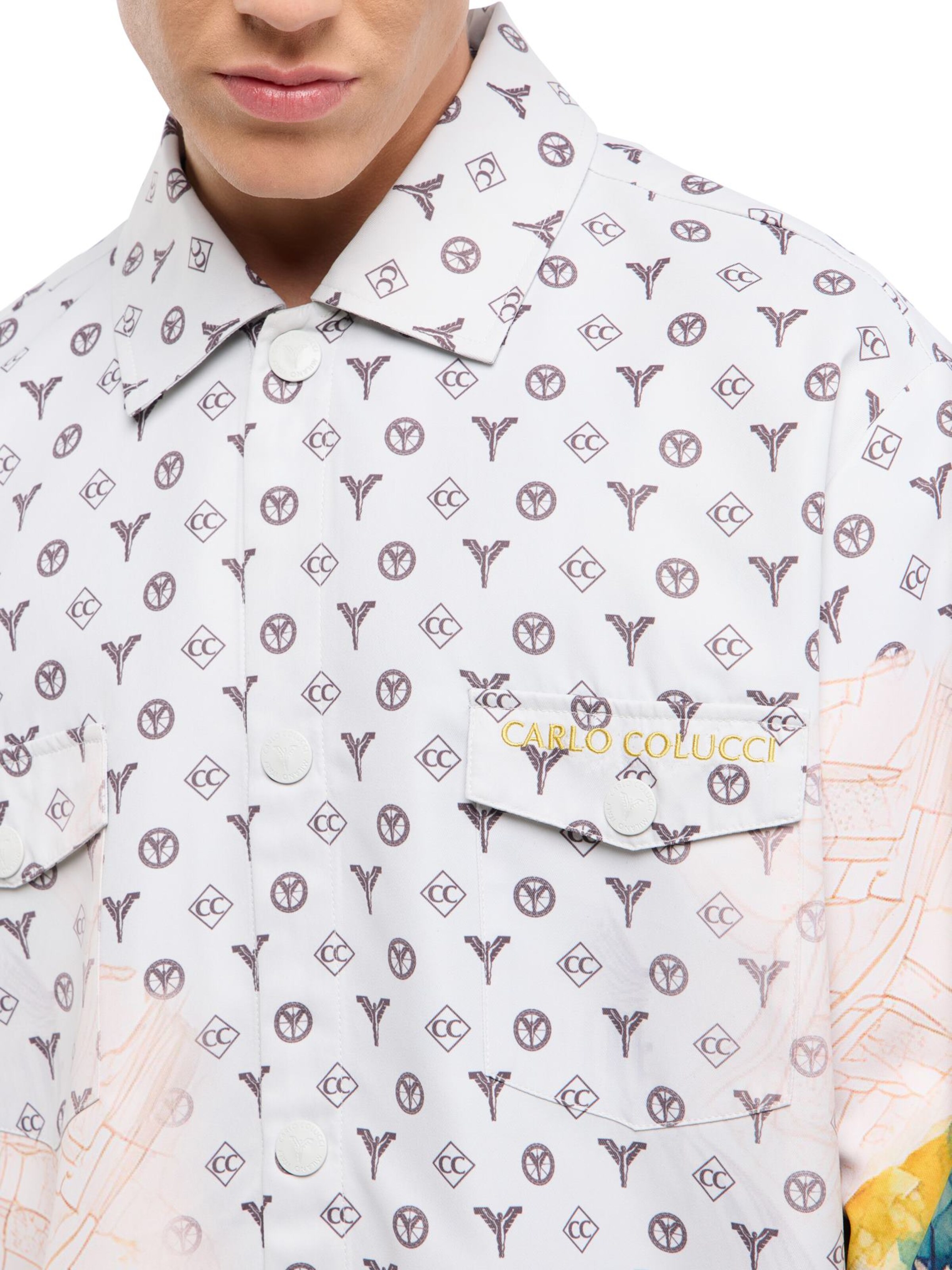 Carlo Colucci Regular fit Button Up Shirt 'Epp' in White