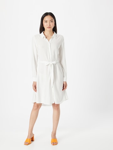 ICHI Shirt Dress in White: front