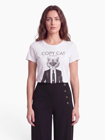 EINSTEIN & NEWTON Тениска 'Copy Cat' в бяло: отпред