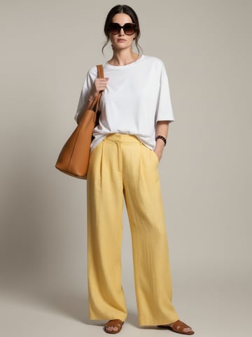 WEARABLE STORIES Wide leg Pants 'Philine' in Yellow: front
