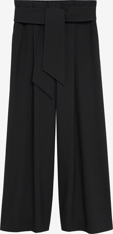 MANGO Bő szár Élére vasalt nadrágok 'Envelop' - fekete: elől