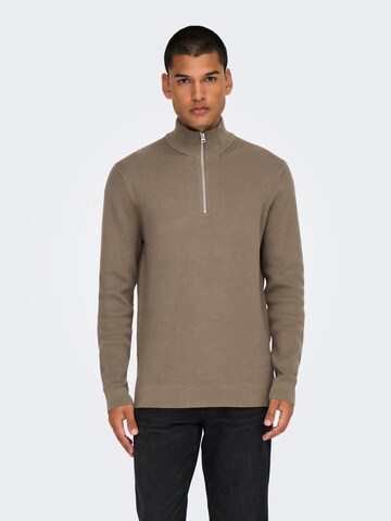 Only & Sons Trui 'ONSPhil' in Beige: voorkant