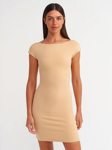Dilvin - Vestido em bege: frente
