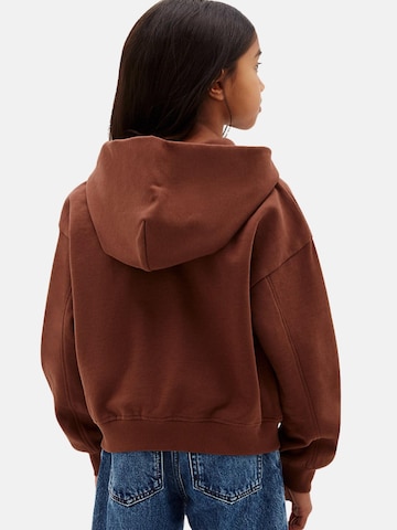 Calvin Klein Kids Mikina 'TERRY MONOLOGO ZIP UP HOODIE' – hnědá