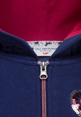 SALT AND PEPPER Zip-Up Hoodie 'Sequins Horse' in Blue
