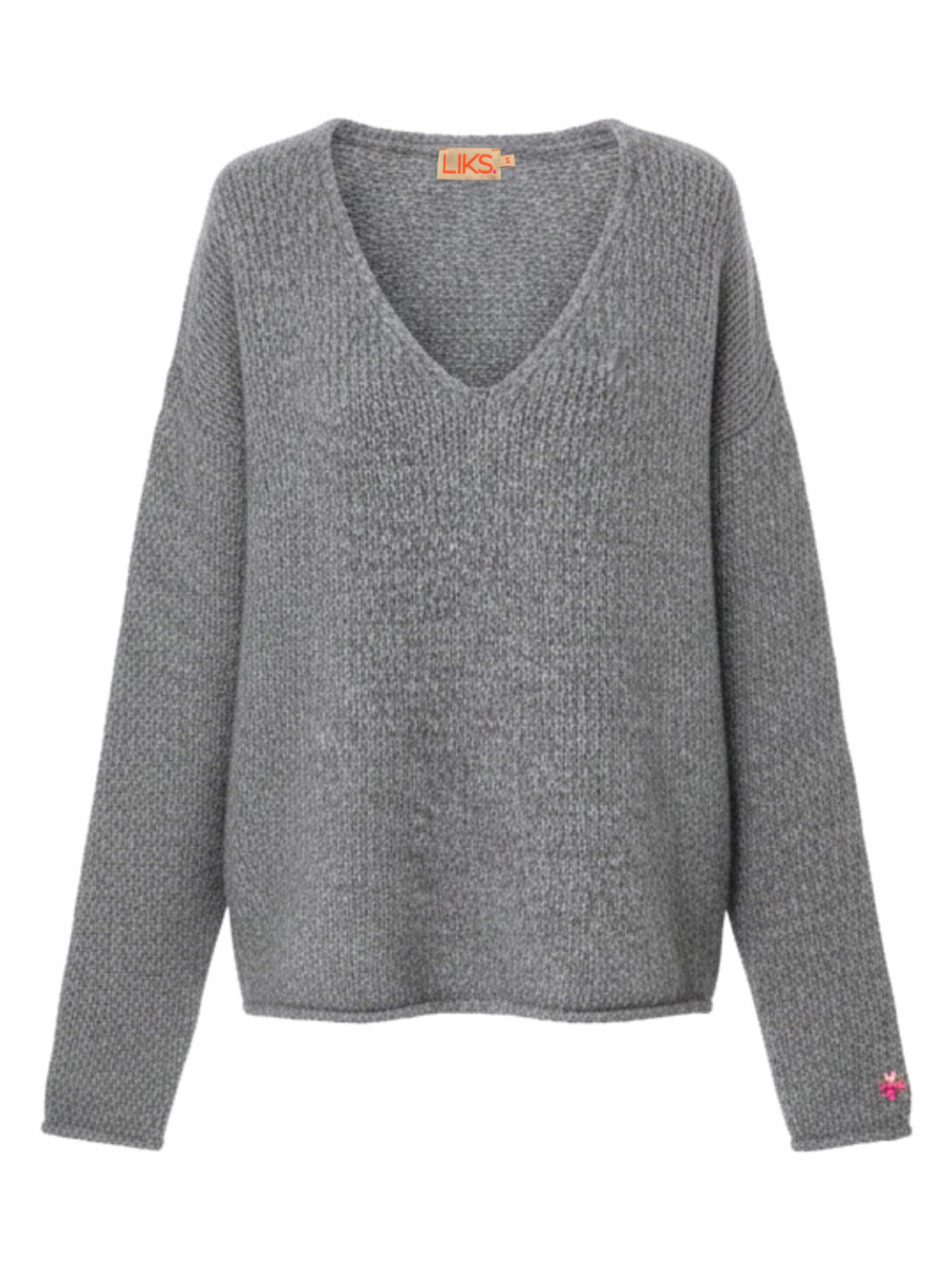 LIKS. Munich Pullover 'Sternintarsie RT'‌‌‌‌‌‌ in Grau: Vorderseite