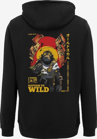 Oldskull Sweatjacke 'Wrldvibe Return to Wild' in Schwarz: Vorderseite