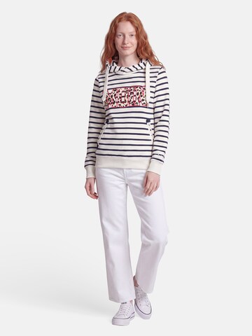 salzhaut Sweatshirt 'Sünn Ringel - Moin' in Wit: voorkant