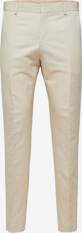 Coupe slim Pantalon à plis SELECTED HOMME en beige : devant