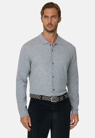 Boggi Milano Regular fit Overhemd in Grijs: voorkant