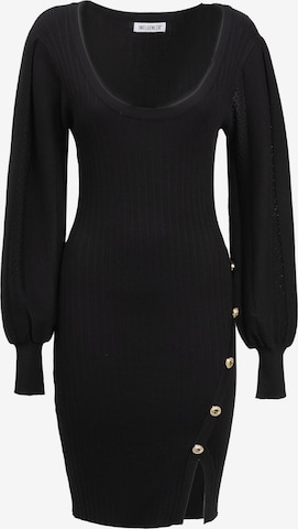 juoda Influencer Megzta suknelė: priekis