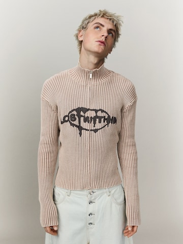 Bershka Strickjacke in Beige: Vorderseite