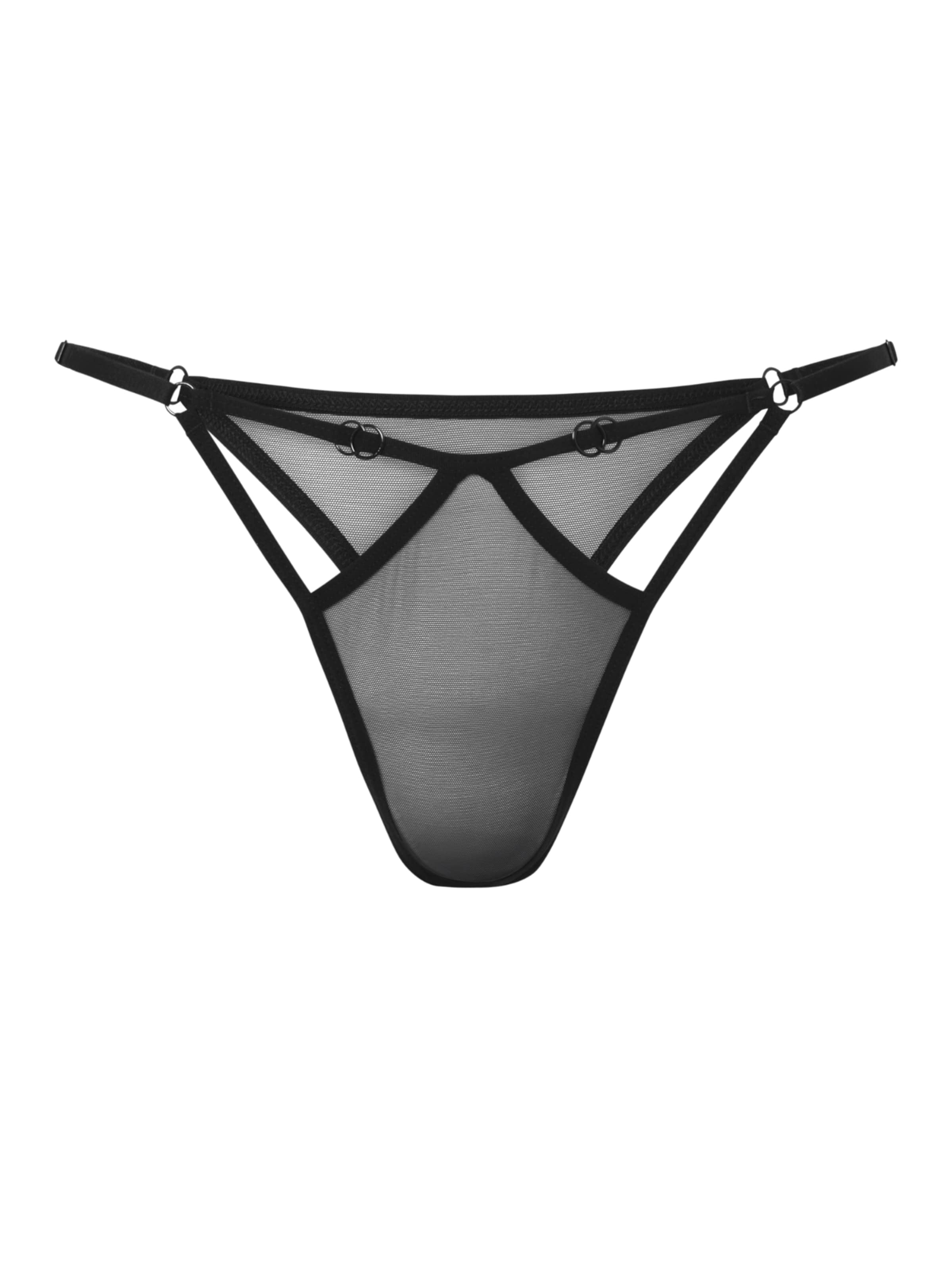 PROMEES Thong 'mimi' in Black: front